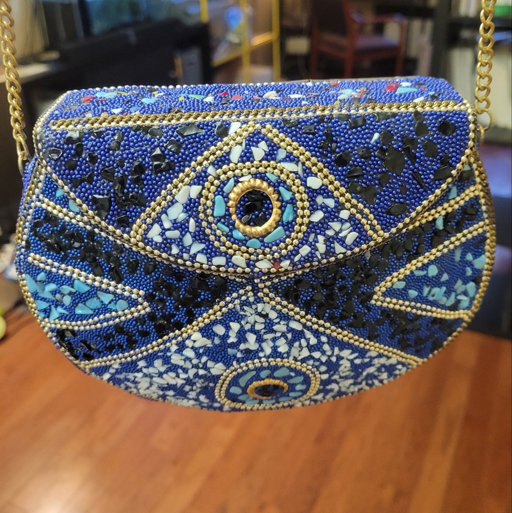 Handmade Metal and Beaded Purse